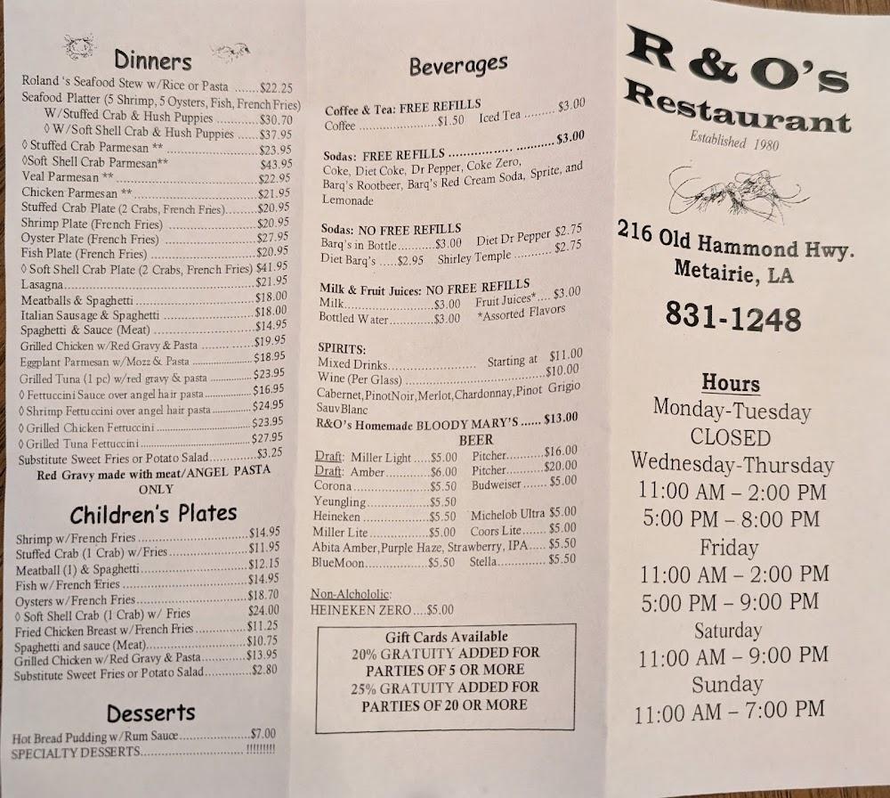R & O Restaurant and Catering Ff